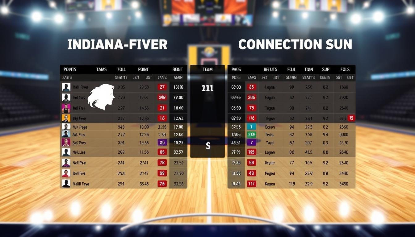 indiana fever vs connecticut sun match player stats